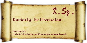 Korbely Szilveszter névjegykártya